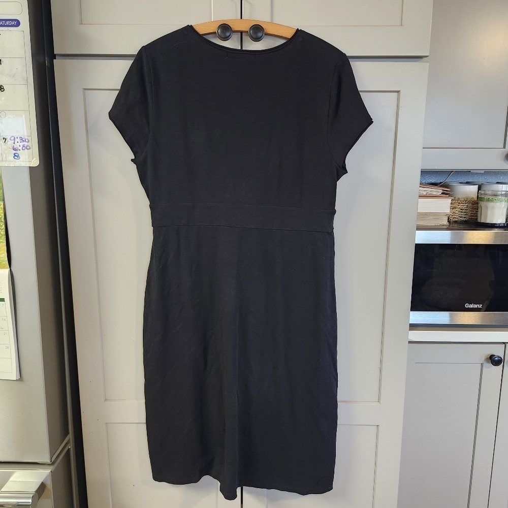 Boden Casual Jersey Knit Stretch Dress, Wrap V neckline Cap Sleeves Sz 10L - Picture 4 of 6